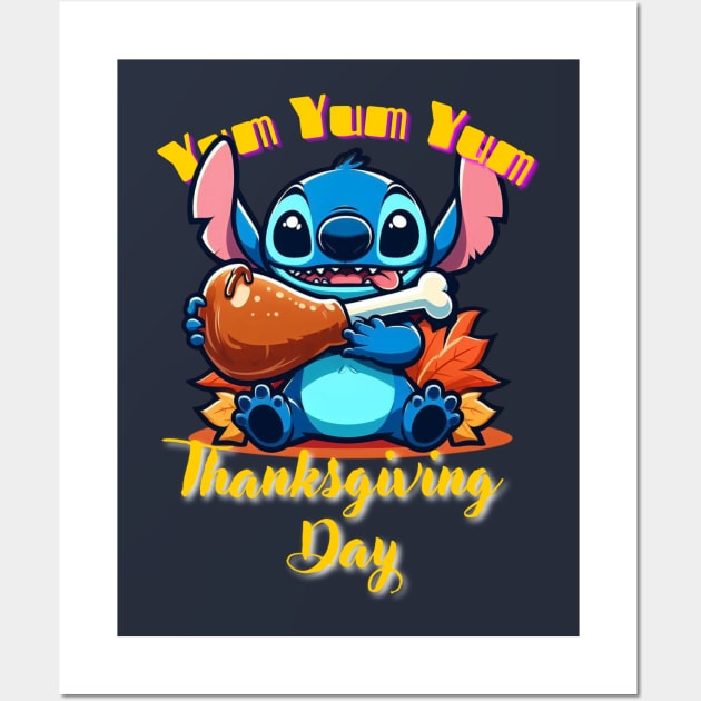 Giving Thanks Thanksgiving Stitch Thanksgiving 2023 Wall Art by BukovskyART